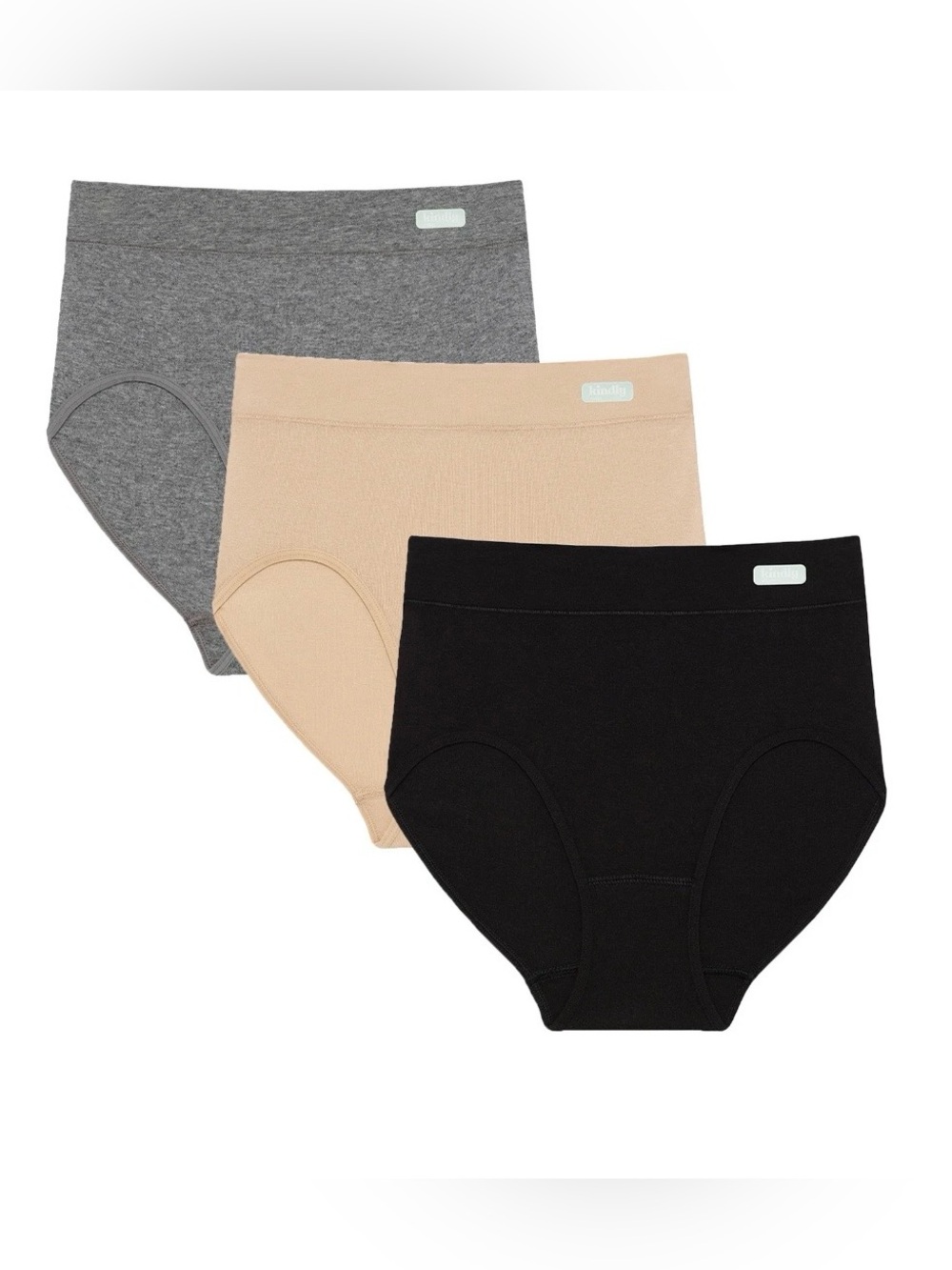 2 Kindly Yours Women’s Natural Comfort Cotton Modal Modern Brief Underwear, 3-pk